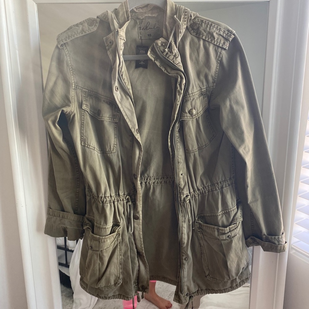 Olive green aritzia cargo jacket.